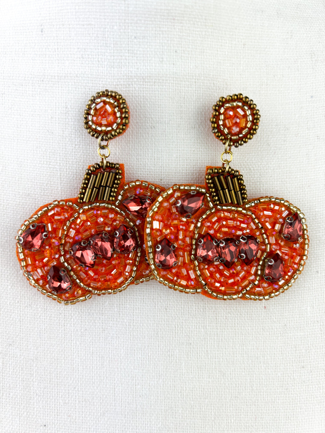 Beaded Pumpkin Earrings