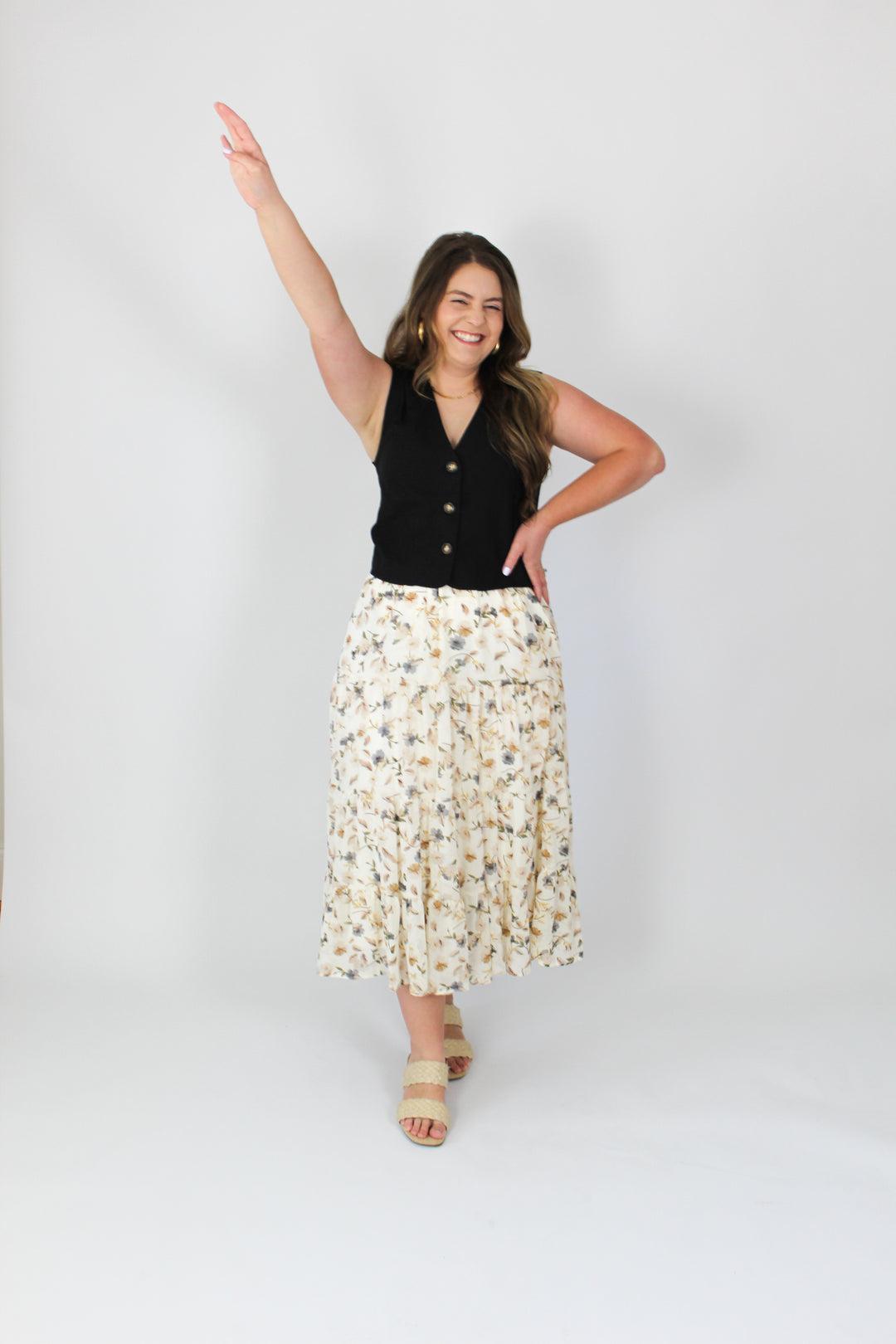 These Days Tiered Floral Skirt