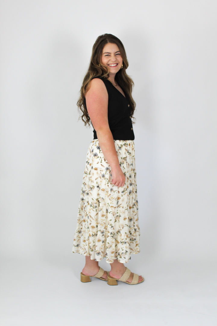 These Days Tiered Floral Skirt