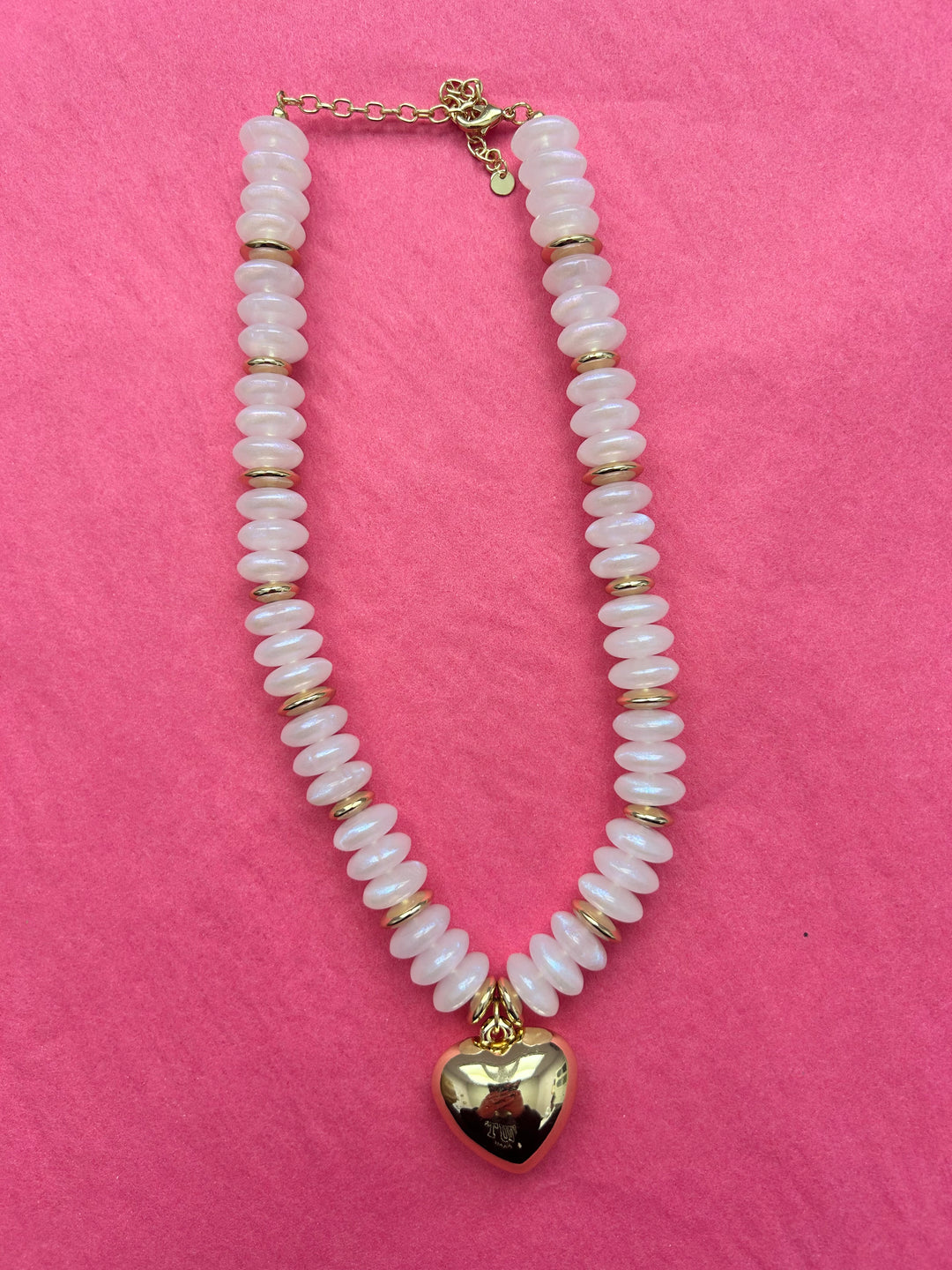 Beaded Puffy Heart Necklace