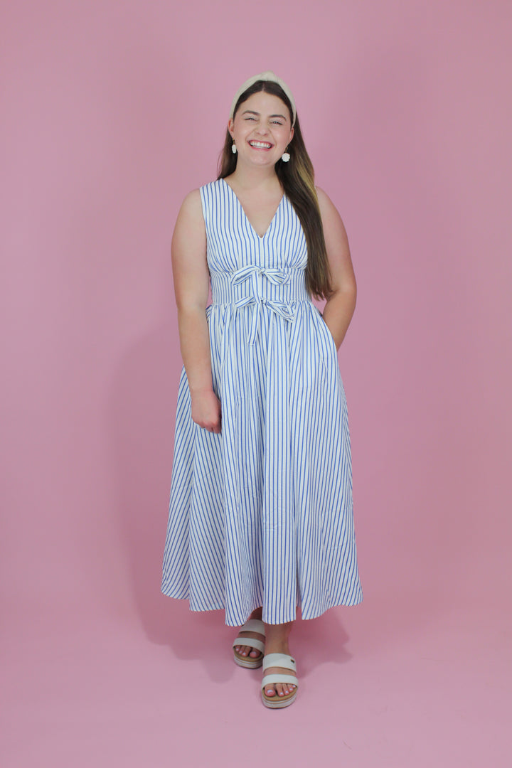 Seaport Striped Midi Dress