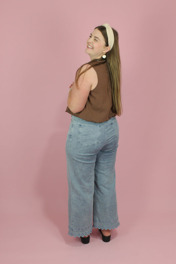 Espresso Bubble Hem Tank Top