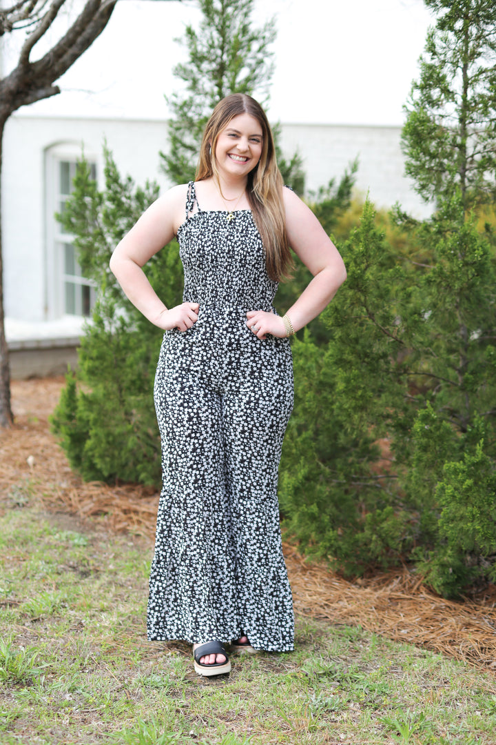 Daisy Dot Bellbottom Jumpsuit