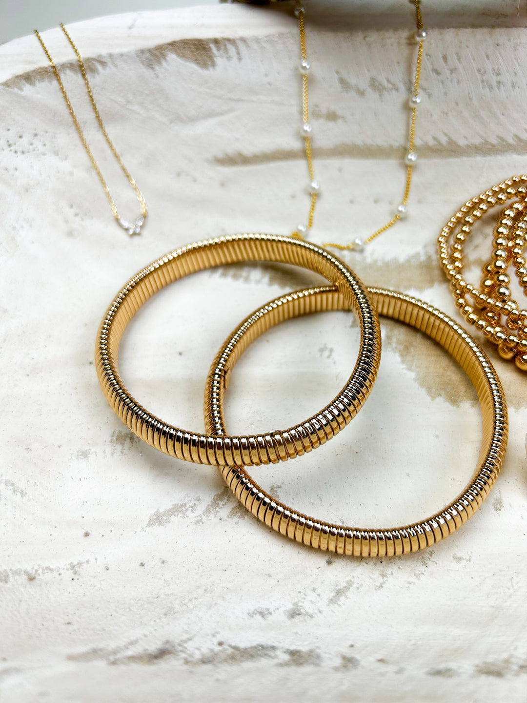 Luxe Water Resistant Gold Bangles Set