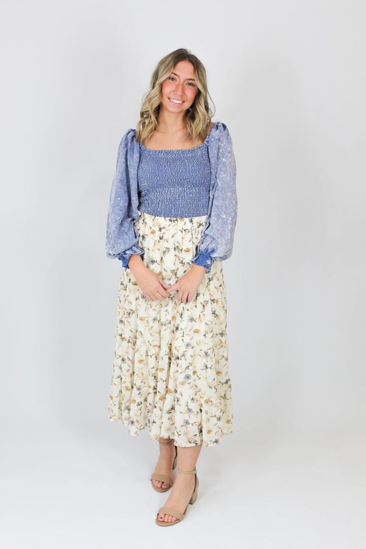 These Days Tiered Floral Skirt