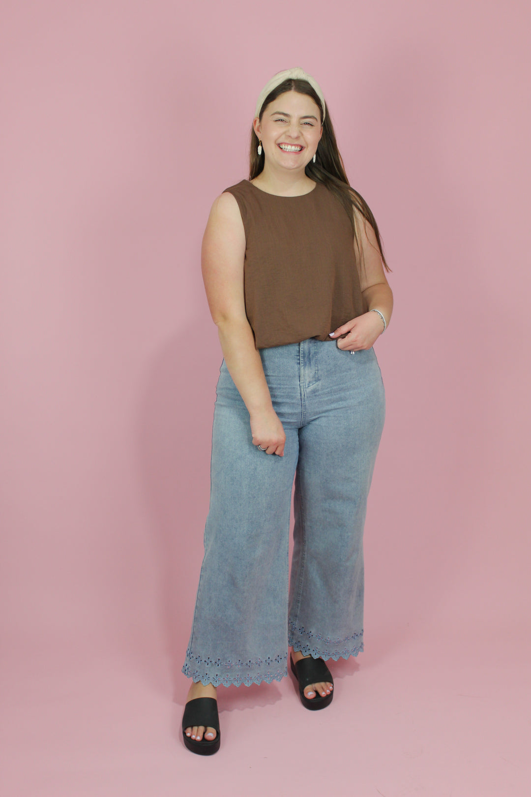 Espresso Bubble Hem Tank Top
