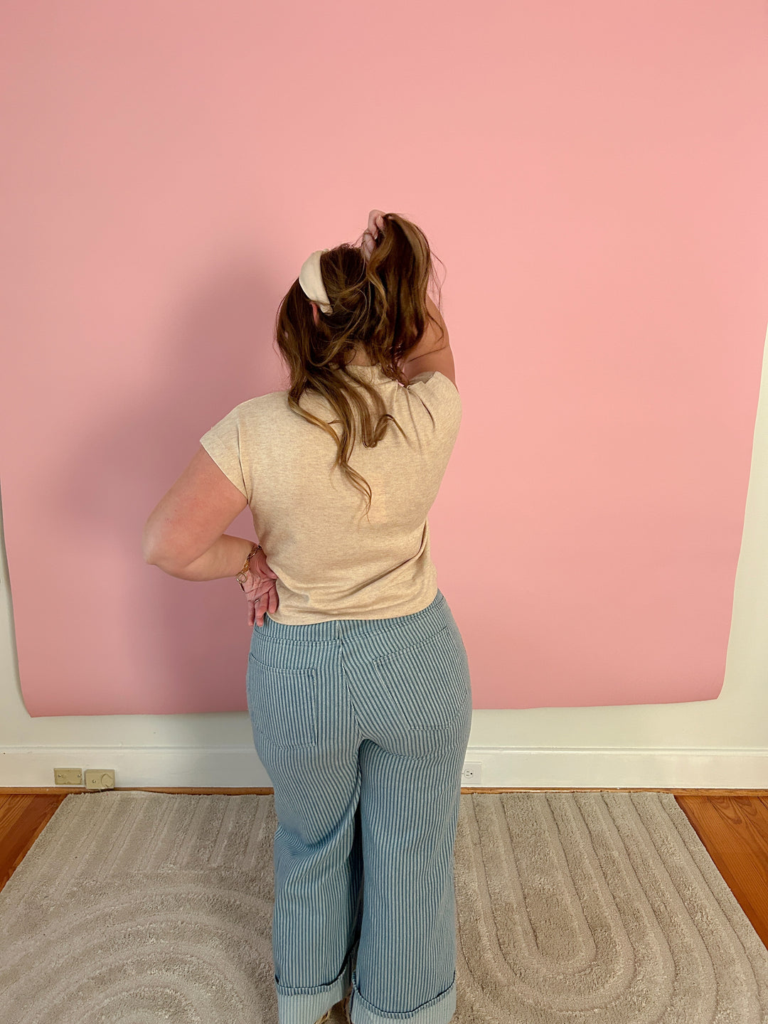 Pinstripe Cotton Jeans