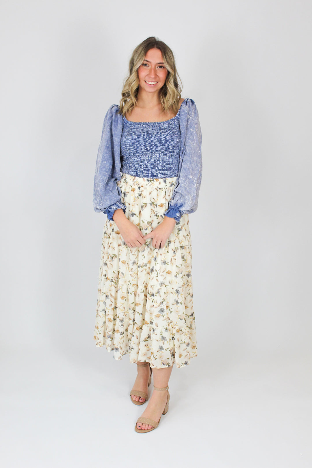 These Days Tiered Floral Skirt