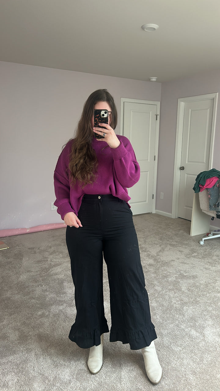 Black Ruffle Pants