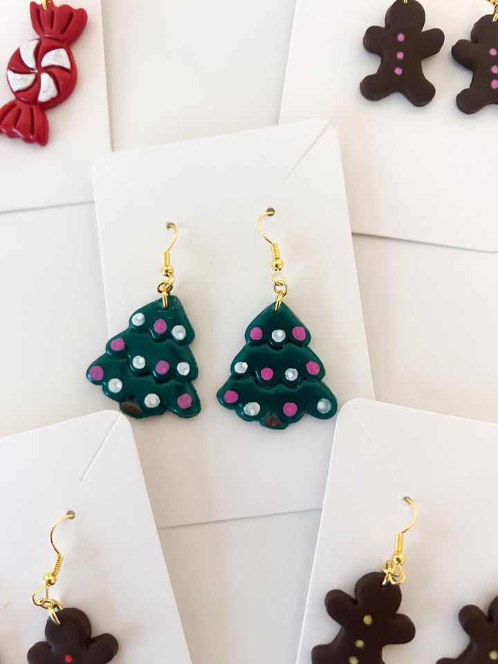 Handmade Clay Christmas Earrings