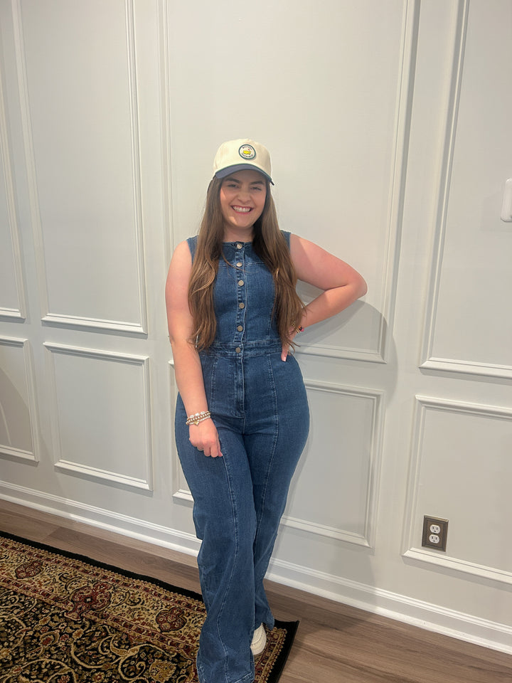 Denim Flare Jumpsuit