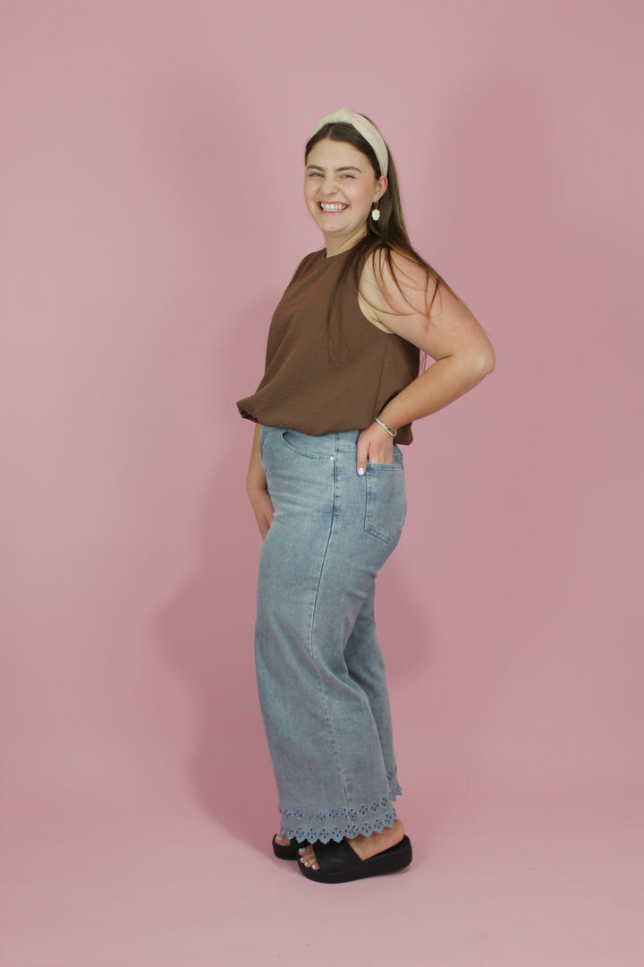 Espresso Bubble Hem Tank Top