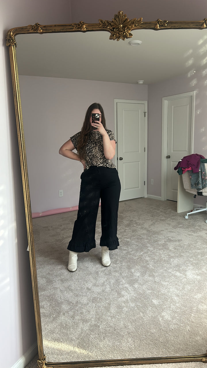 Black Ruffle Pants