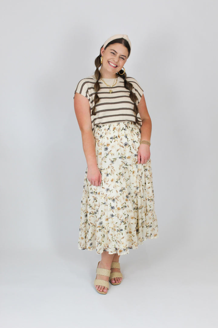 These Days Tiered Floral Skirt