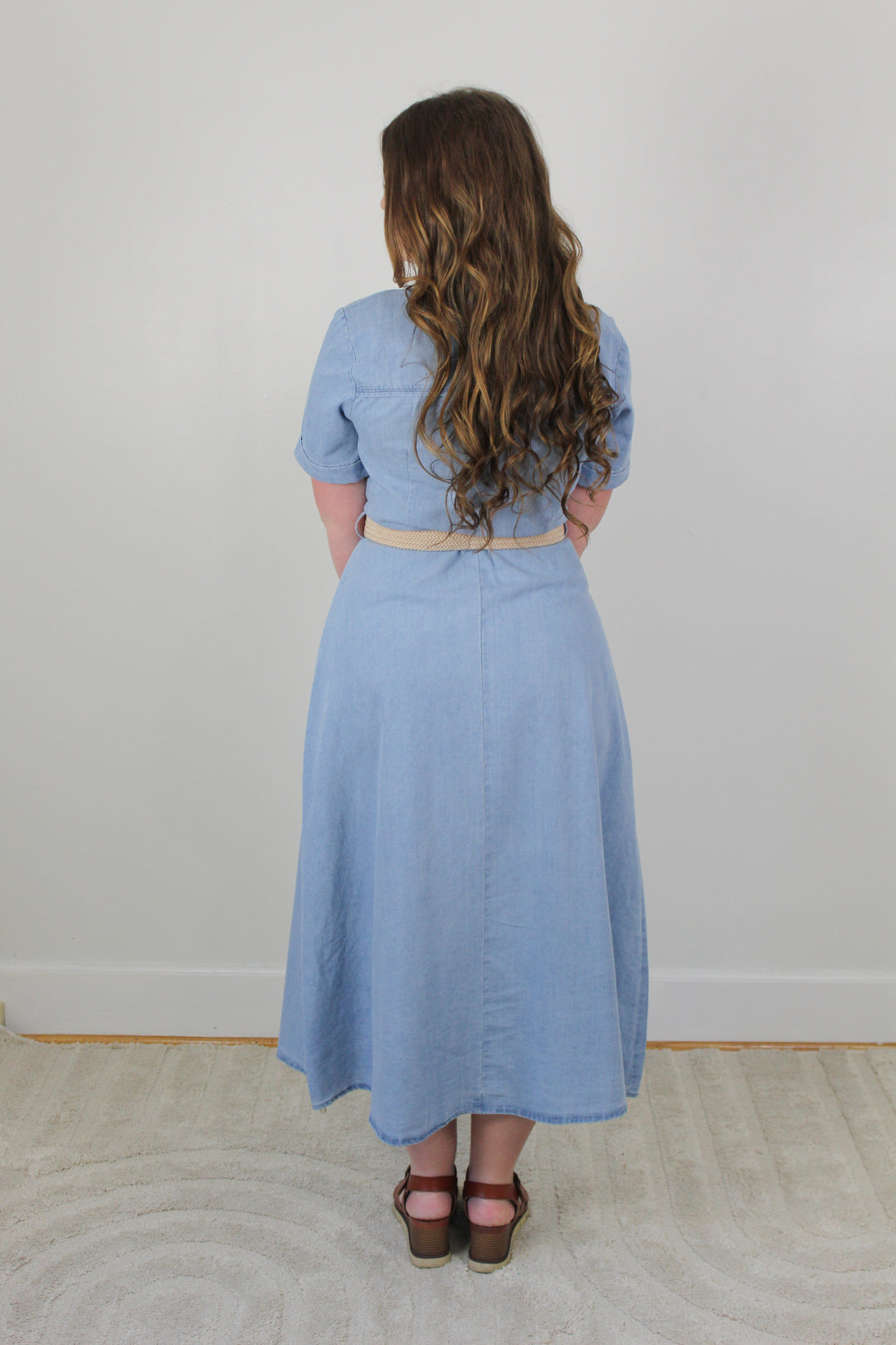 Soft Wash Denim Midi Dress