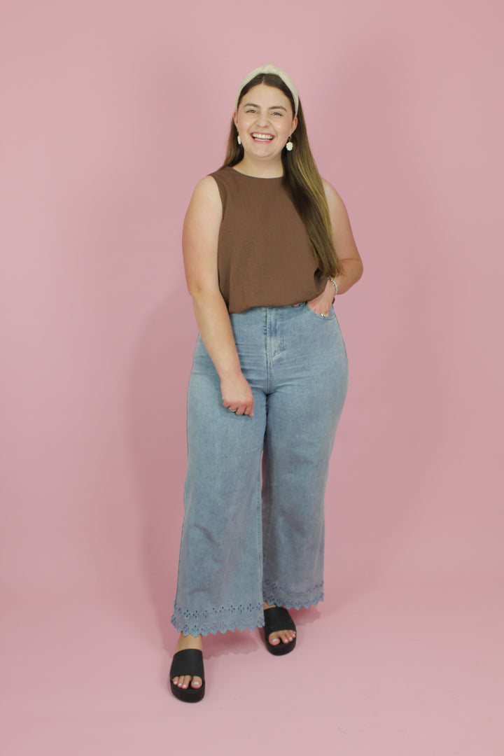 Espresso Bubble Hem Tank Top