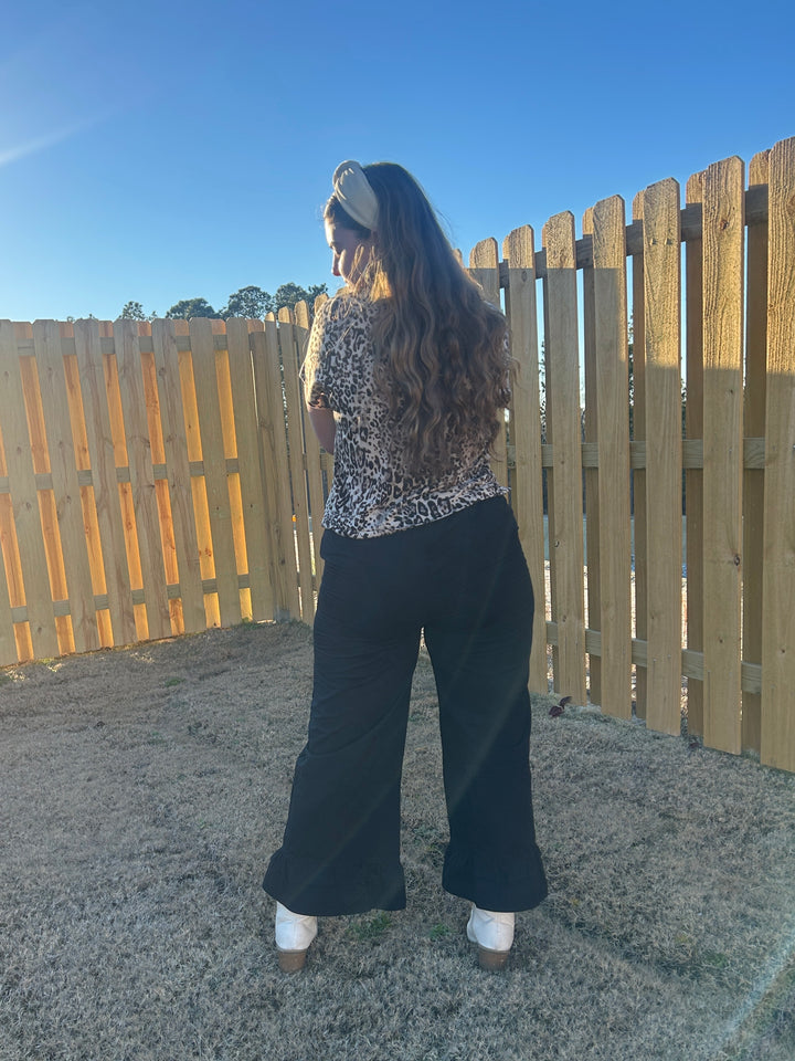 Black Ruffle Pants