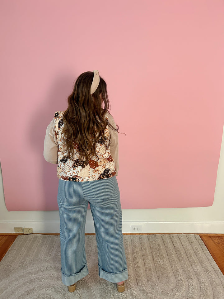 Pinstripe Cotton Jeans