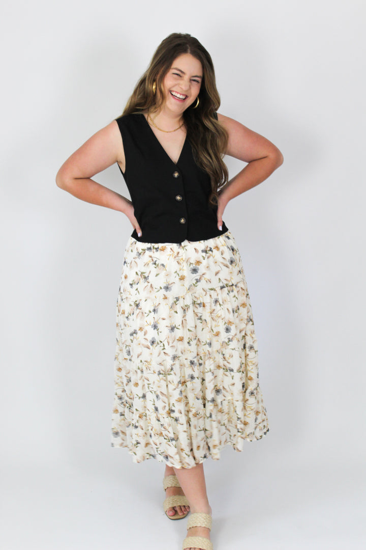 These Days Tiered Floral Skirt