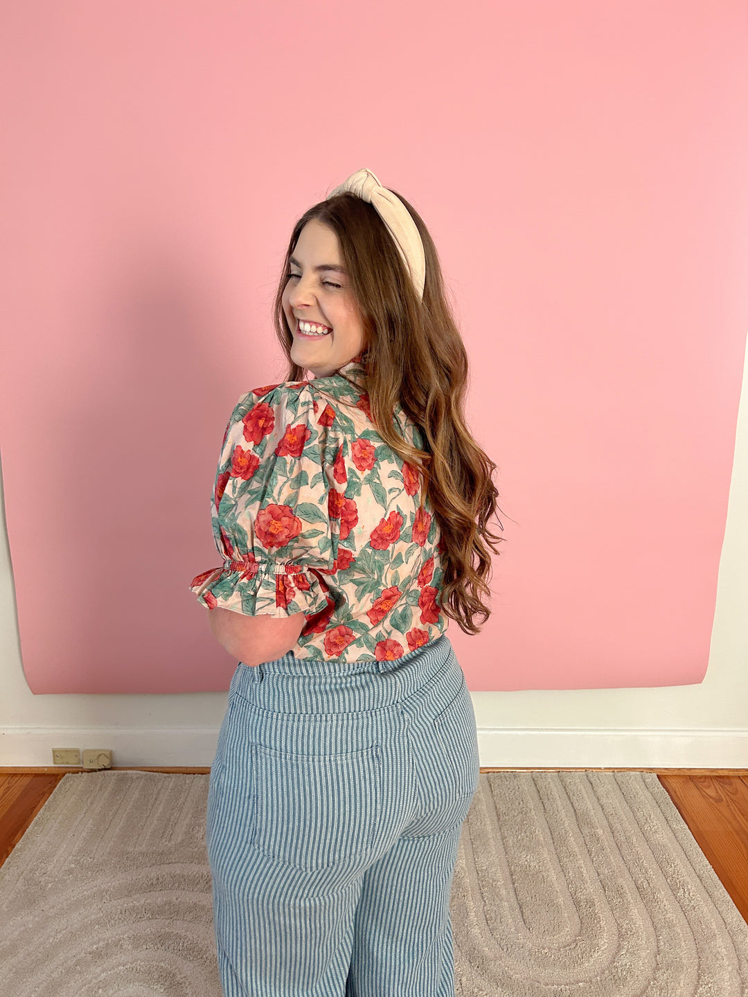 Pinstripe Cotton Jeans