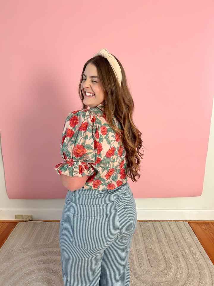 Pinstripe Cotton Jeans