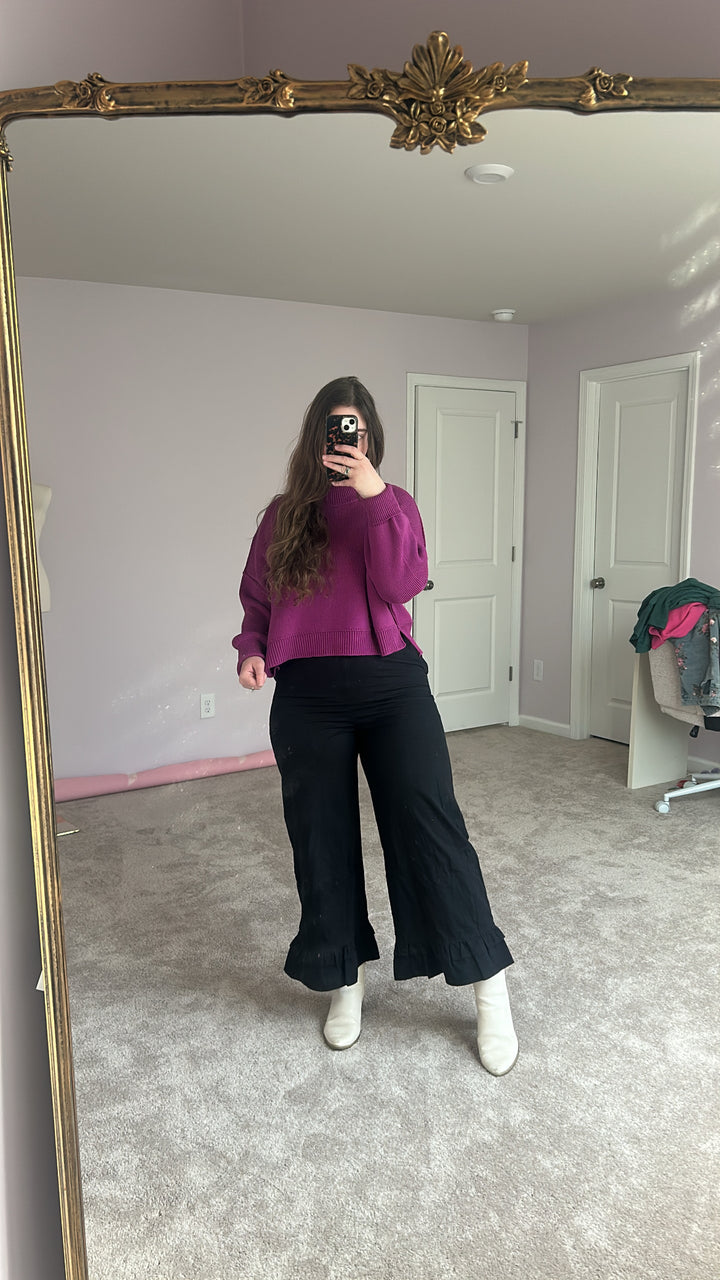 Black Ruffle Pants