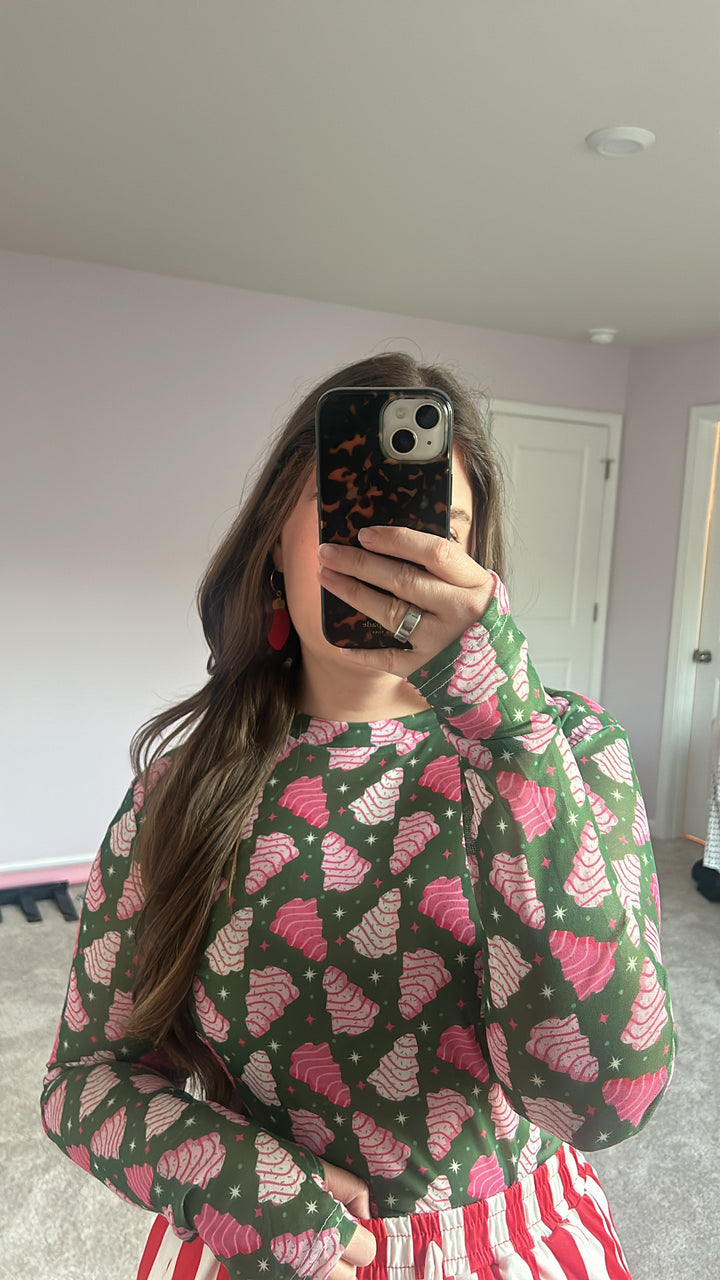 Christmas Cheer Burn Out Tops