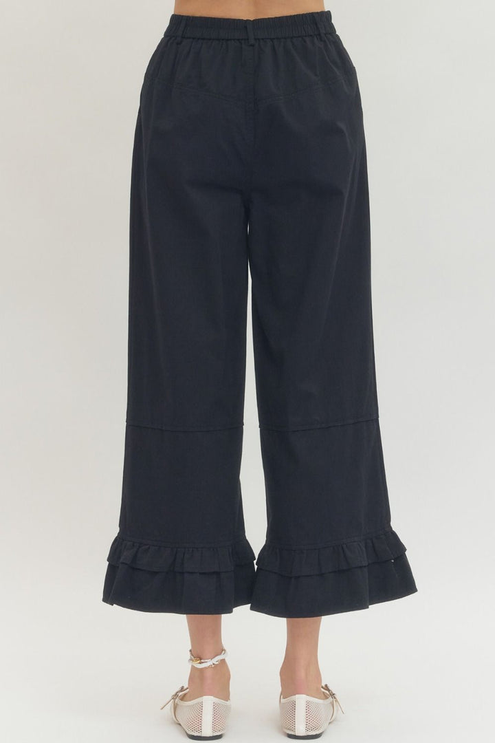 Black Ruffle Pants