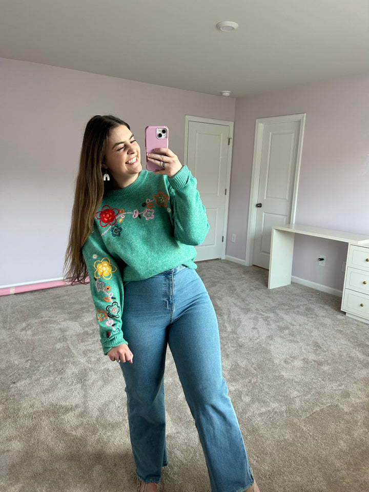 Wild & Free Embroidered Sweater