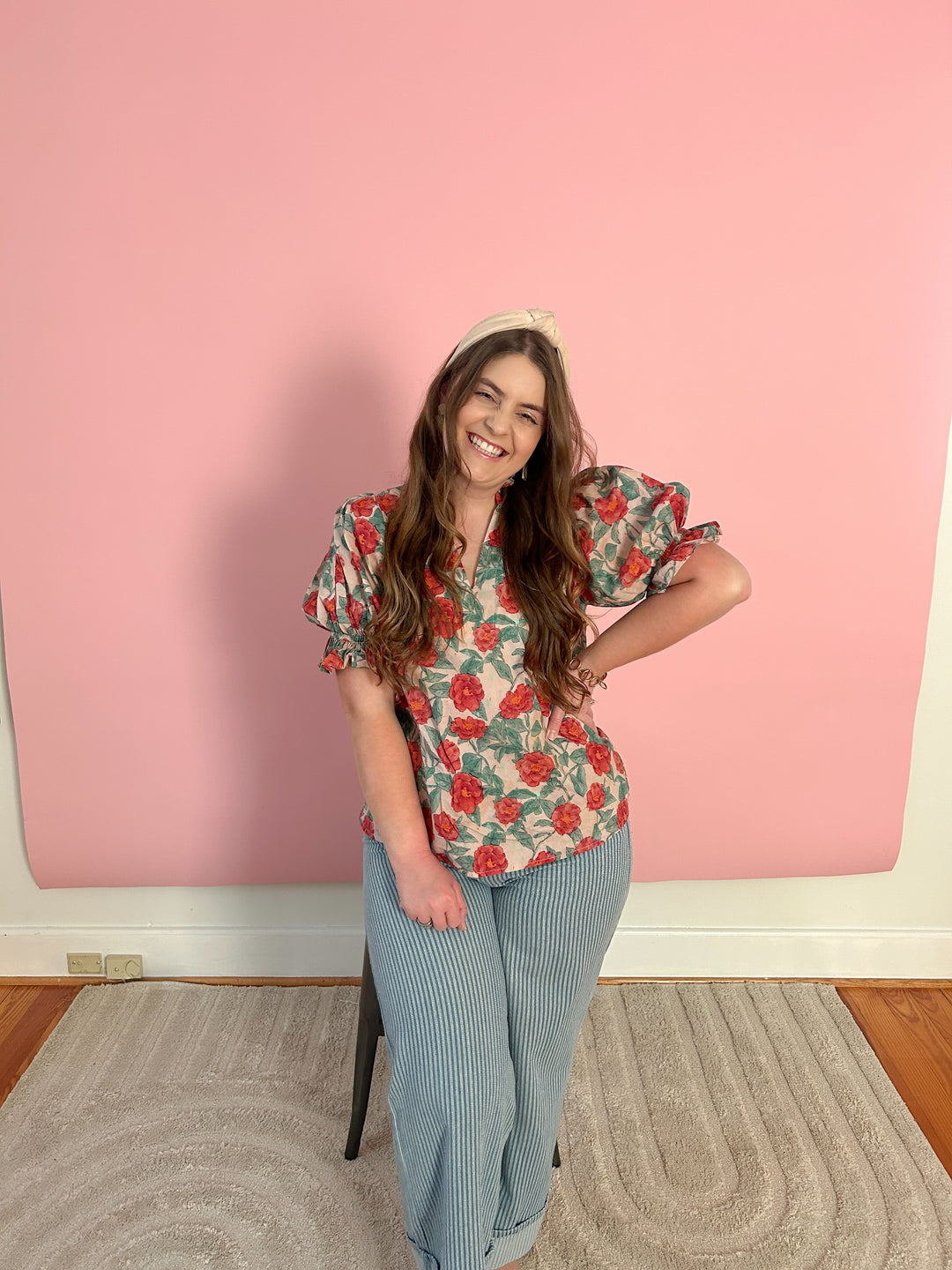 Pinstripe Cotton Jeans