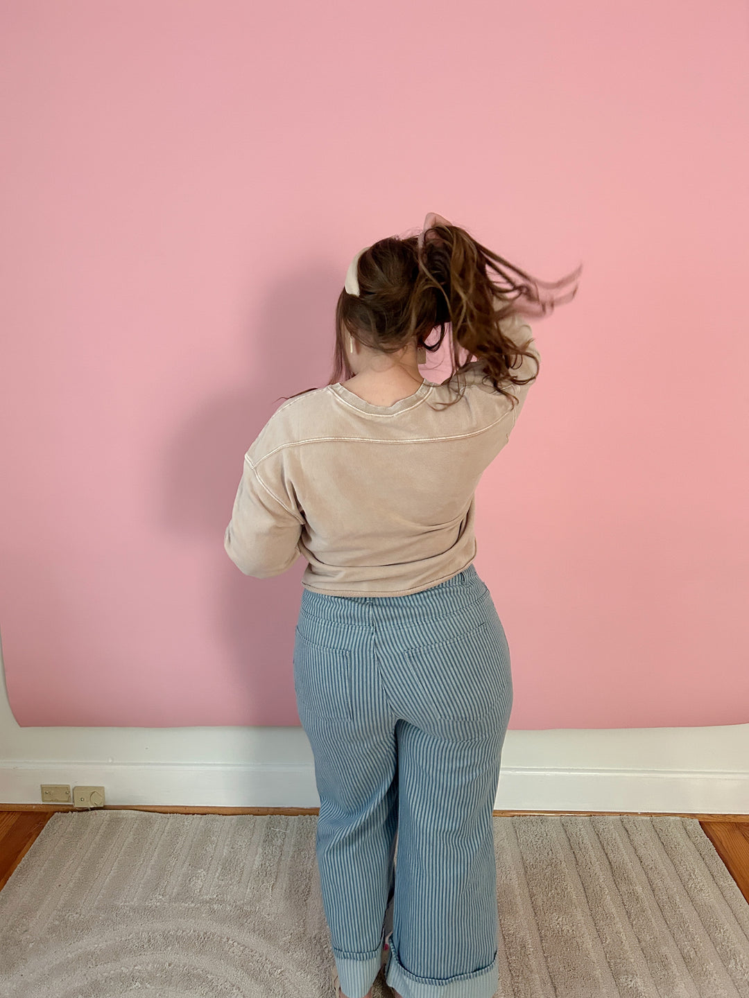 Pinstripe Cotton Jeans