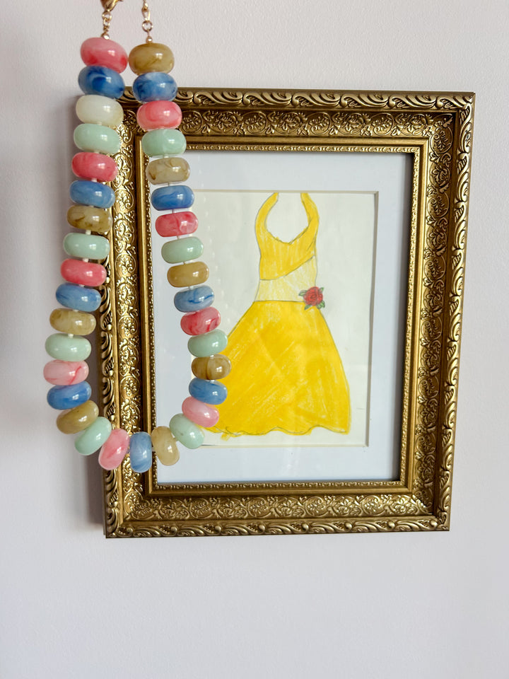 Multicolor Marble Bead Necklace