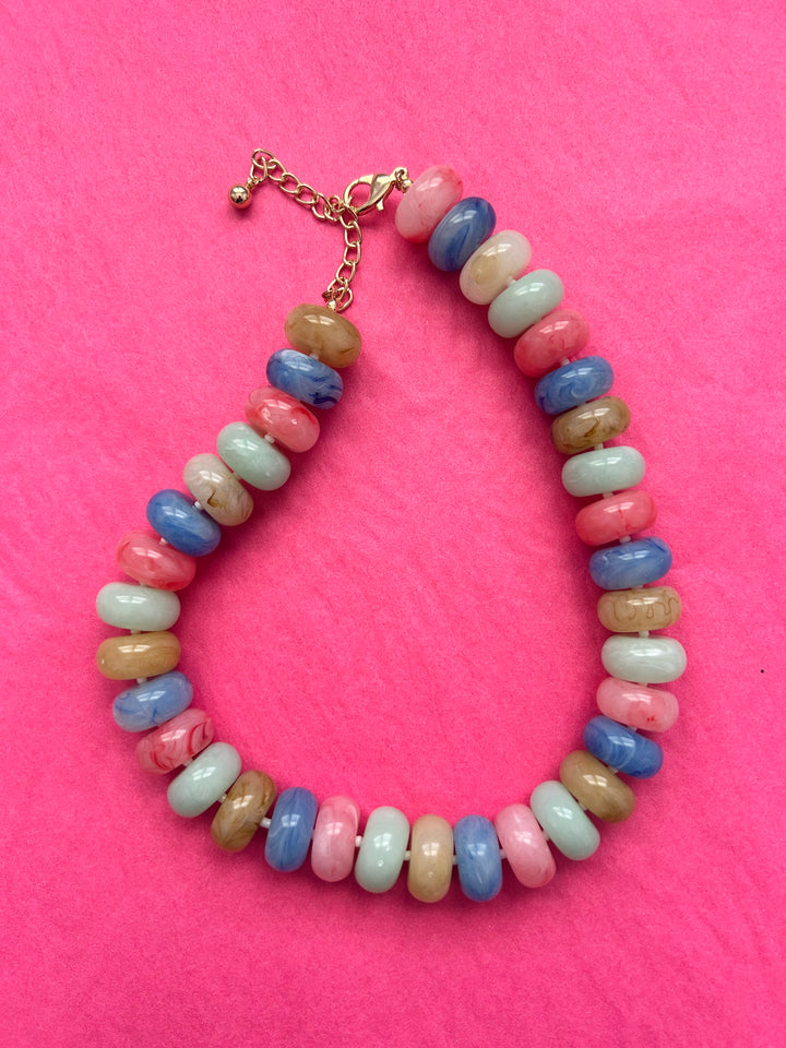 Multicolor Marble Bead Necklace