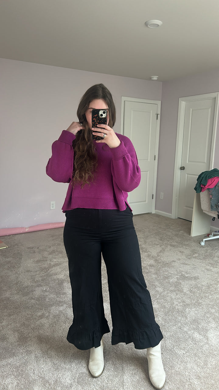 Black Ruffle Pants