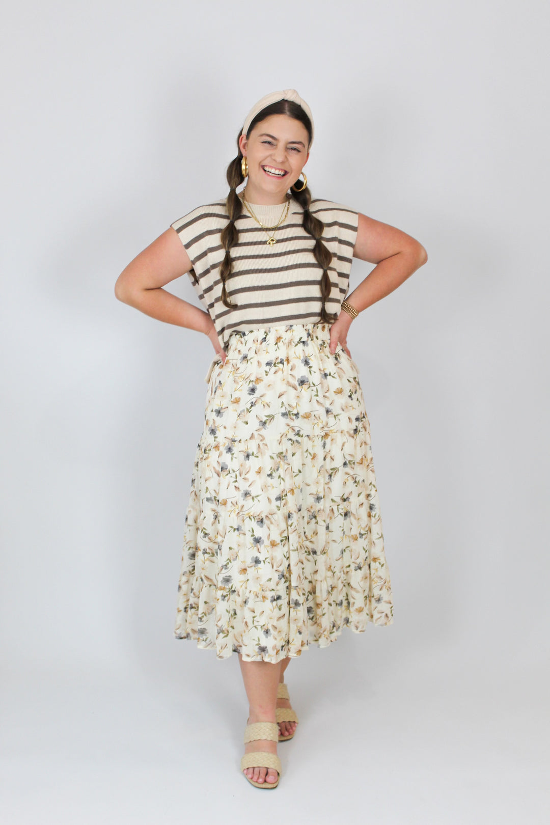 These Days Tiered Floral Skirt