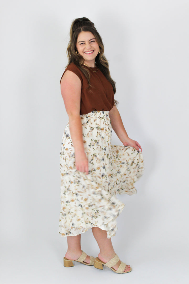 These Days Tiered Floral Skirt