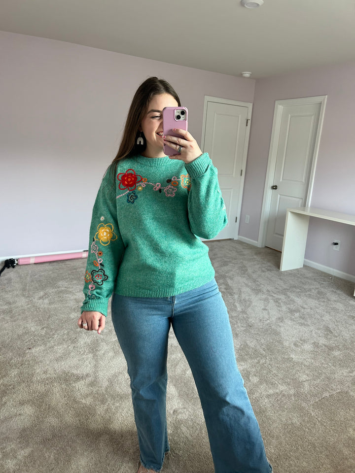 Wild & Free Embroidered Sweater