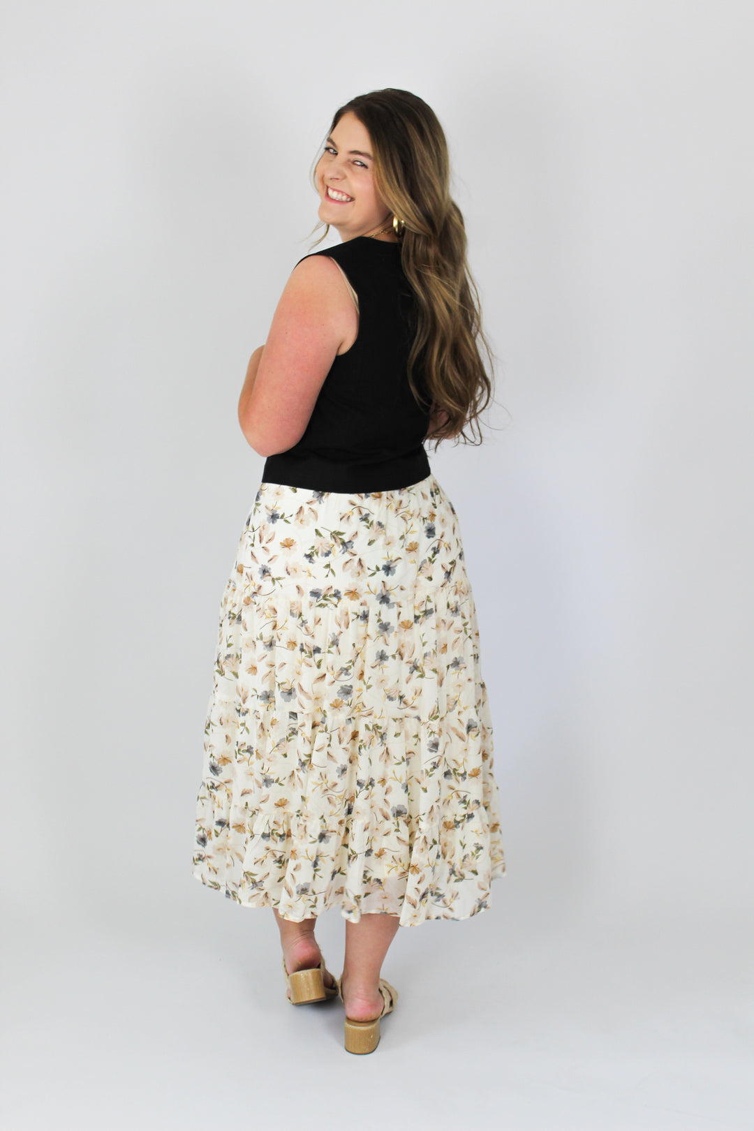 These Days Tiered Floral Skirt