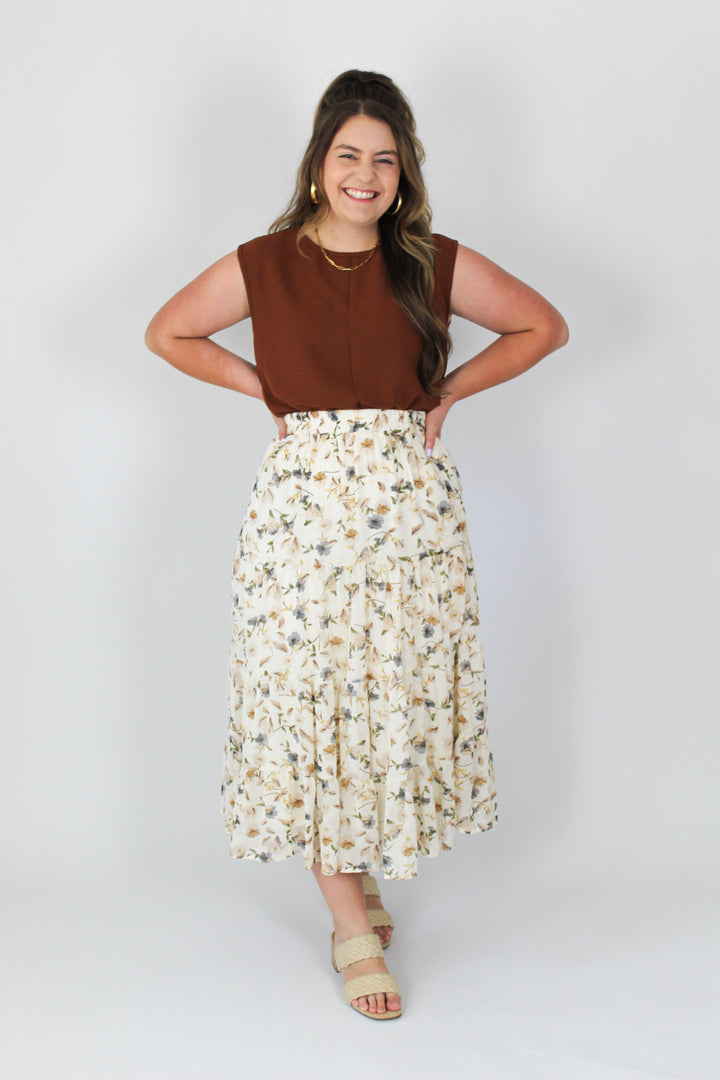 These Days Tiered Floral Skirt