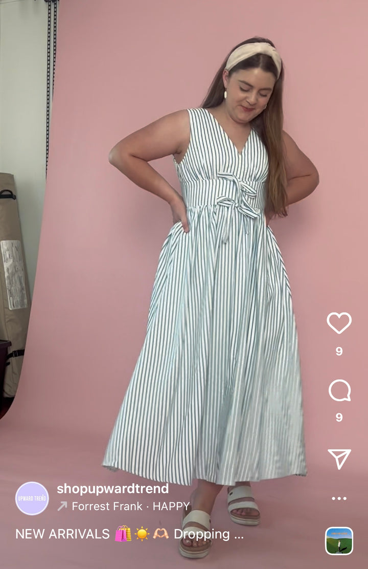 Seaport Striped Midi Dress