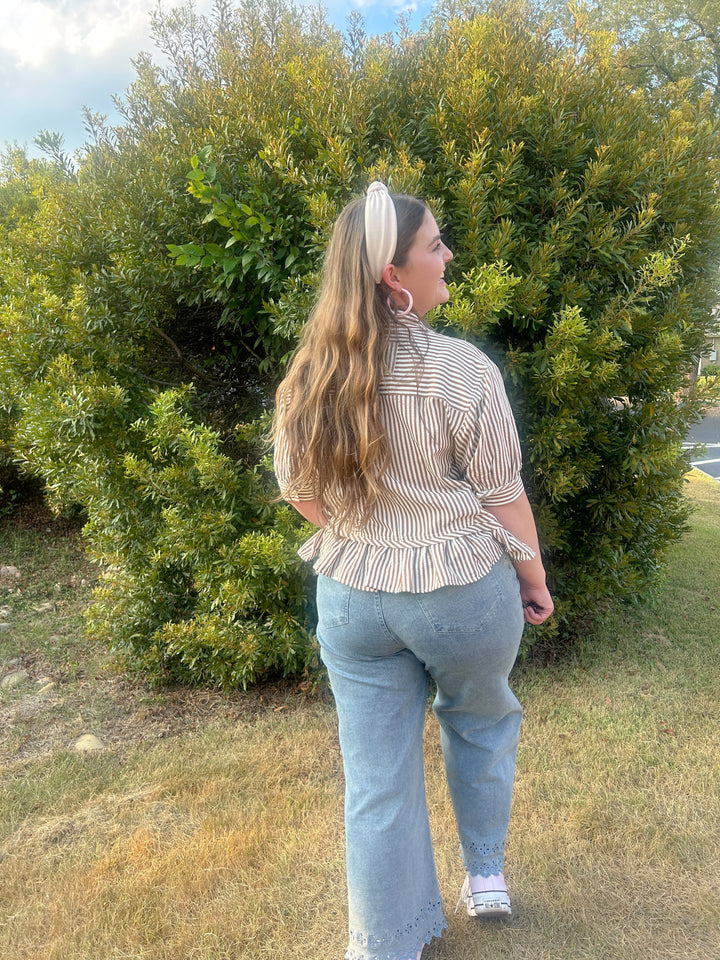 Hazelnut Striped Top