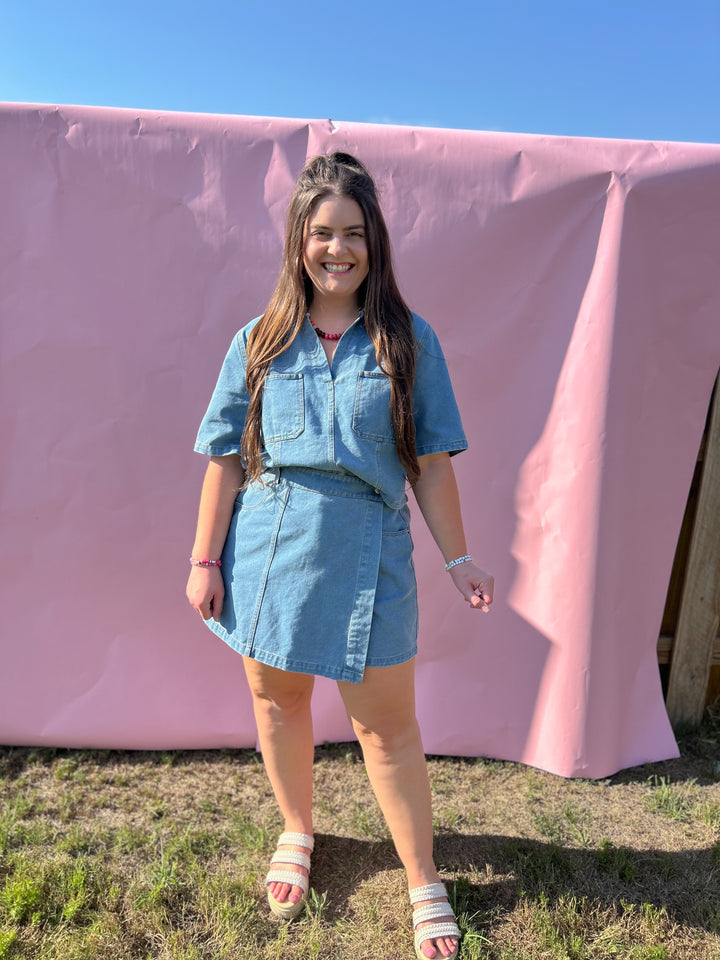 Baby Steps Denim Envelope Shorts