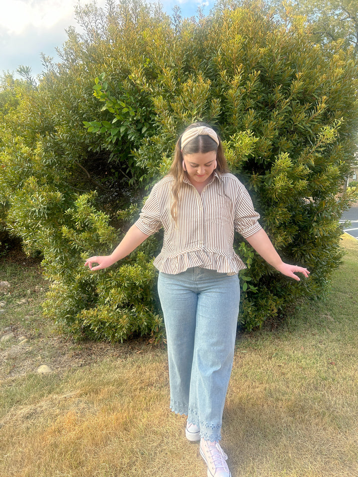 Hazelnut Striped Top
