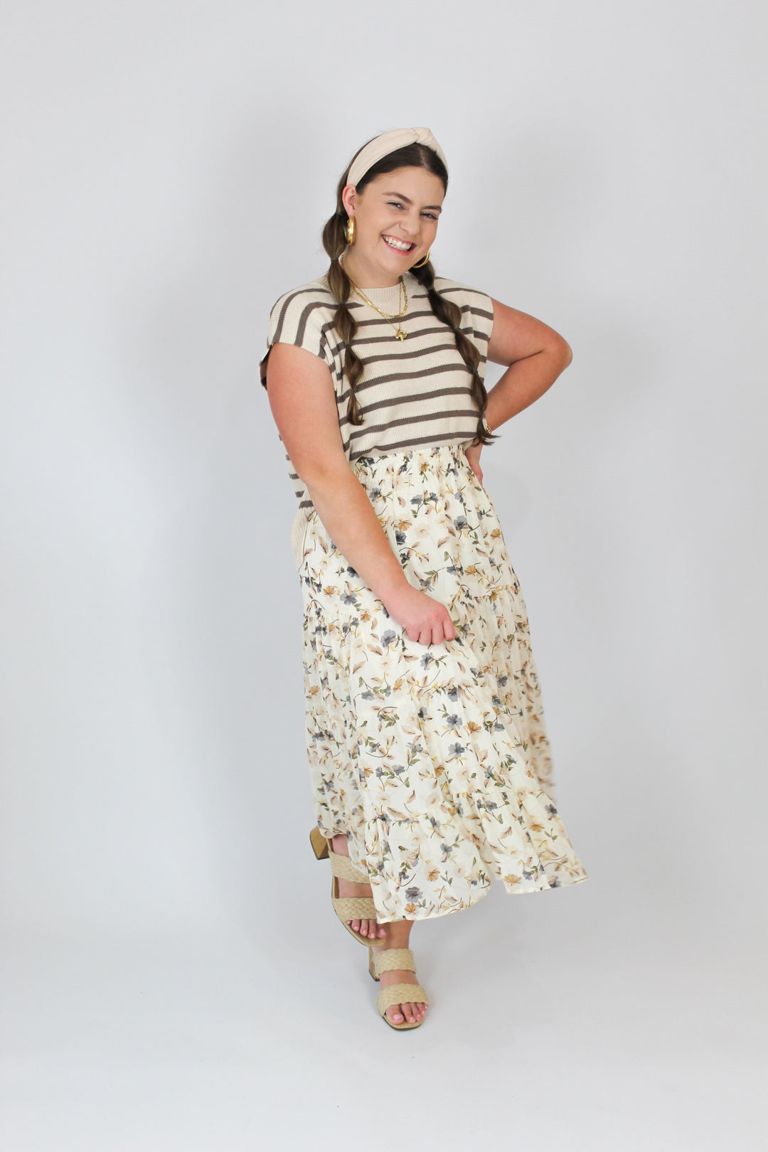 These Days Tiered Floral Skirt