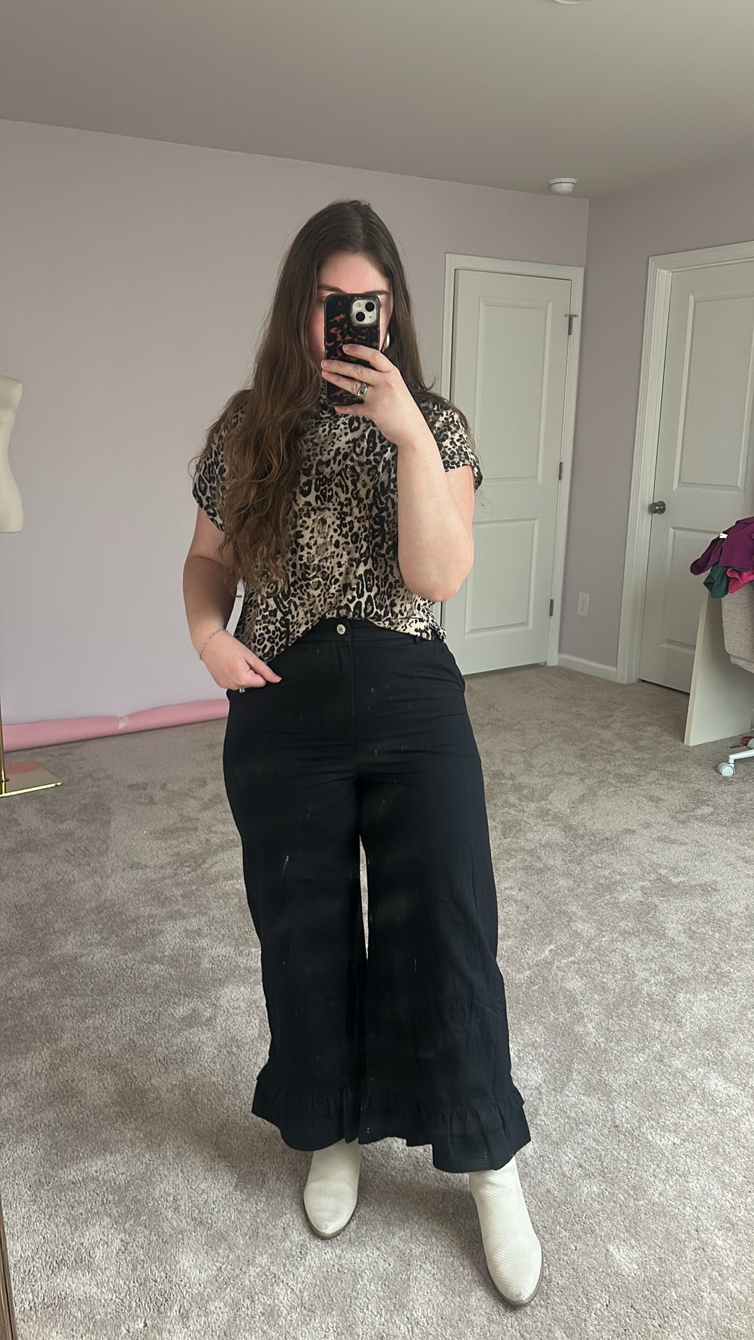 Black Ruffle Pants
