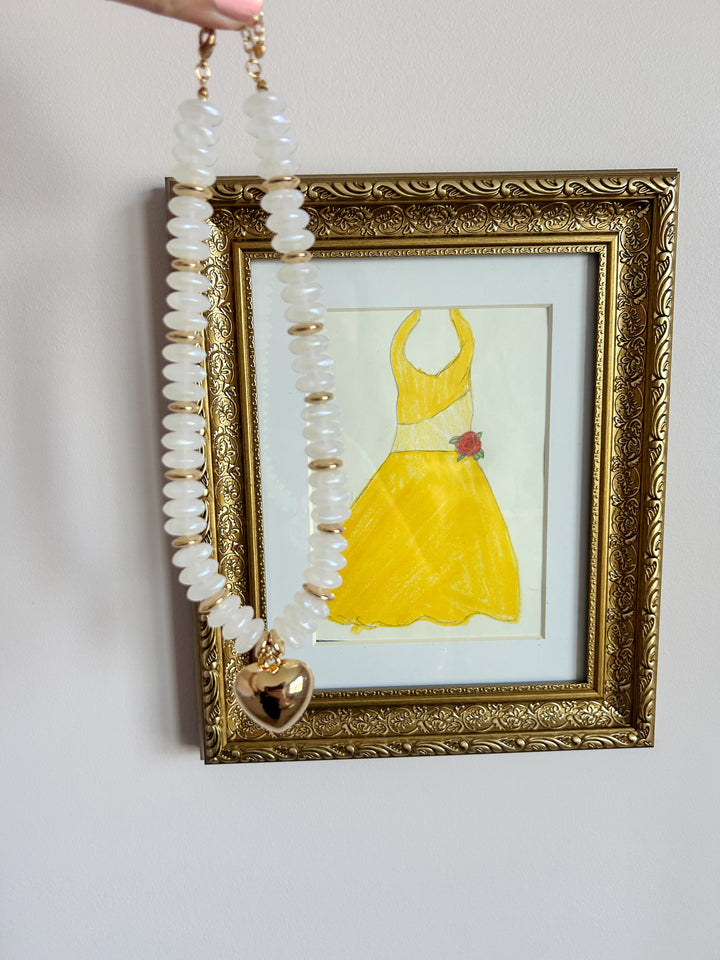 Beaded Puffy Heart Necklace