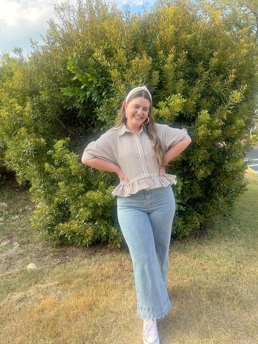 Hazelnut Striped Top
