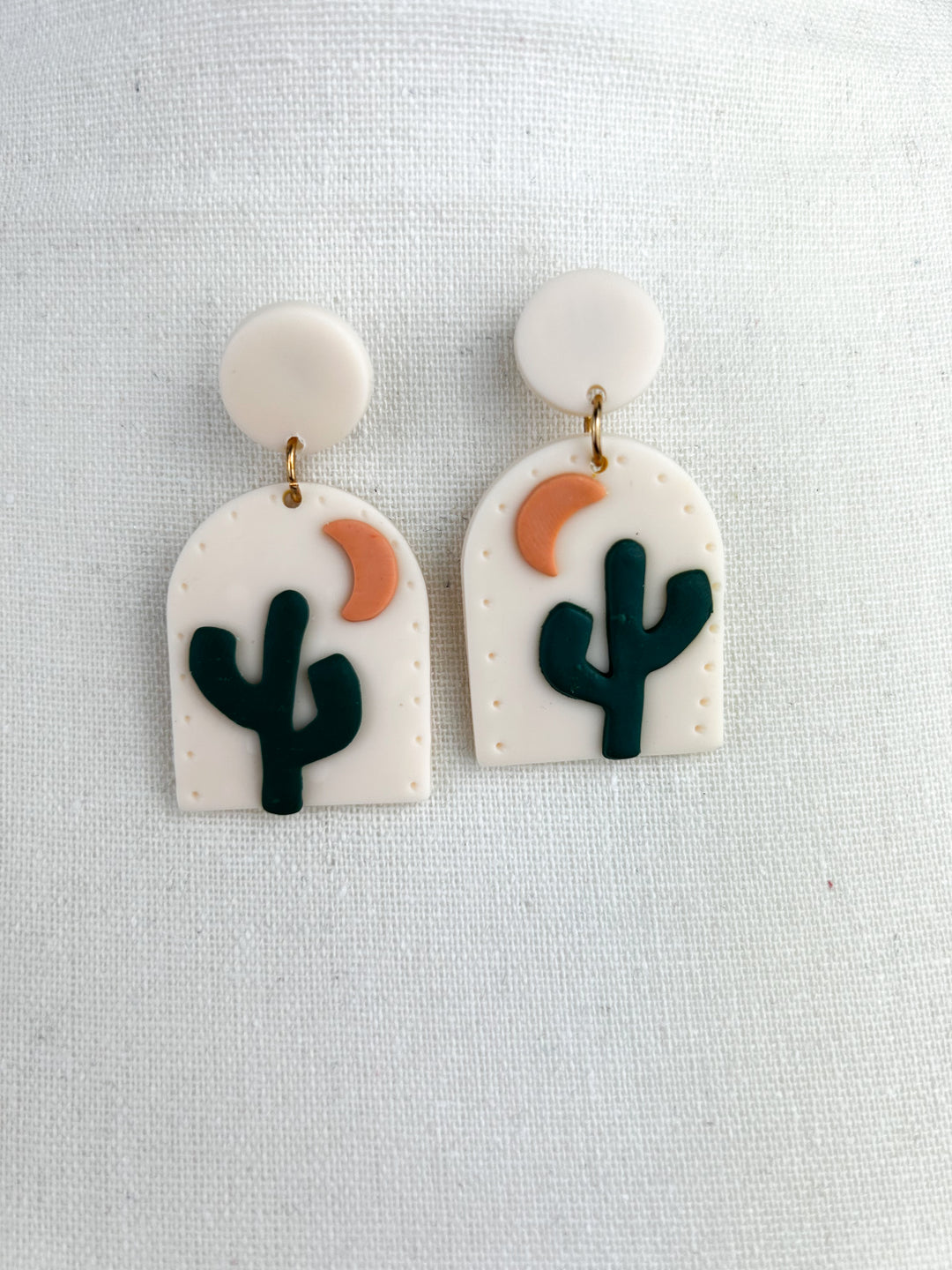 Clay Cactus Sunset Earrings
