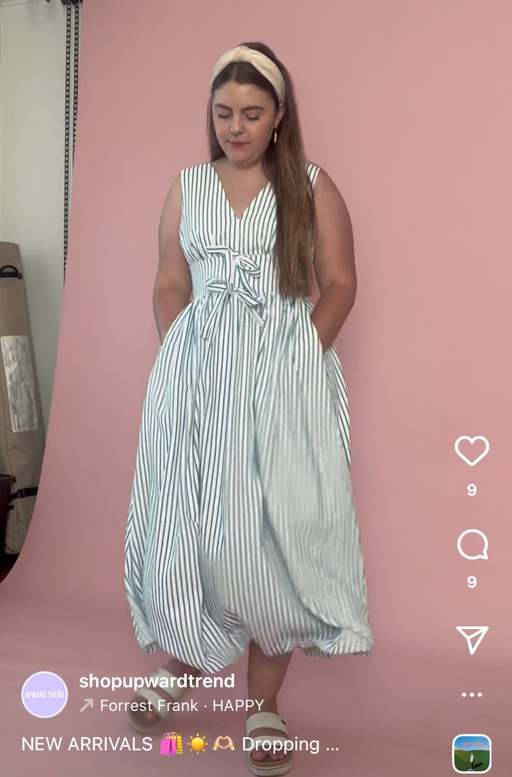 Seaport Striped Midi Dress