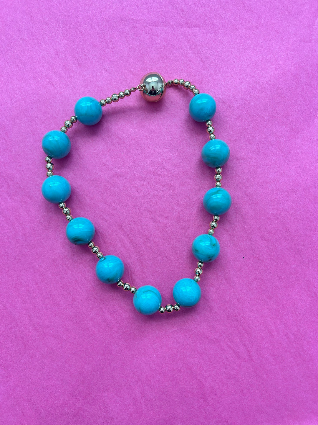 Turquoise Marble Ball Necklace